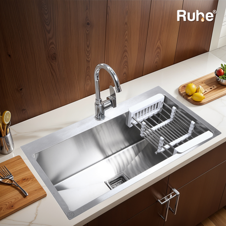 Handmade Single Bowl 304-Grade Kitchen Sink  with Tap Hole (32 x 18 x 10 Inches) - by Ruhe