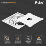 Diamond Square Flat Cut Floor Drain