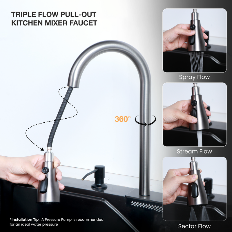 Nano Smart Kitchen Sink (24 x 18 x 9 Inches)