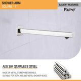 Square 304-Grade Shower Arm