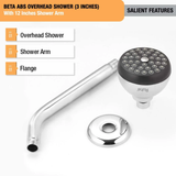 Beta ABS Overhead Shower (3 Inches) With 12 Inches Shower Arm