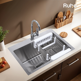 Handmade Single Bowl 304-Grade Kitchen Sink  with Tap Hole (21 x 18 x 10 Inches) - by Ruhe