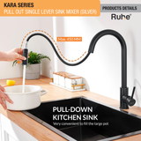 Kara Pull-out Kitchen Sink Mixer Tap with Dual Flow (Matte Black) 304-Grade SS - by Ruhe