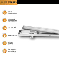 Tile-Insert 304-Grade Shower Drain Channel (3 Inches)