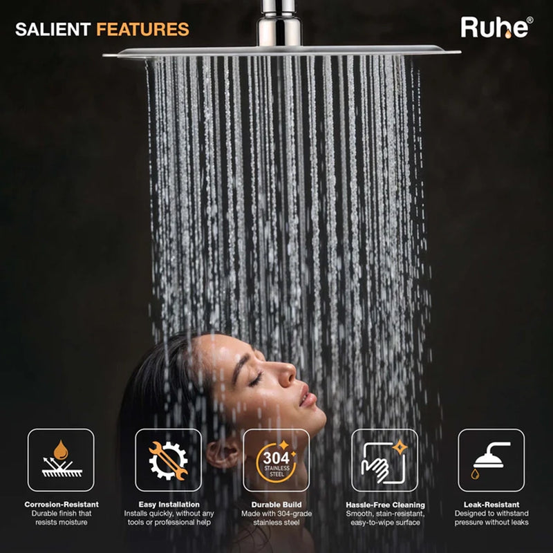 Ultra Sleek 304-Grade SS Overhead Shower