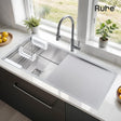 Handmade Single Bowl with Drainboard Kitchen Sink (45 x 20 x 10 Inches)