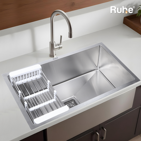 Handmade Single Bowl 304-Grade  Kitchen Sink (32 x 18 x 10 Inches) - by Ruhe