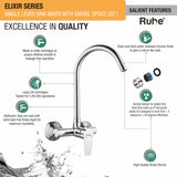 Elixir Single Lever Wall-mount Brass Mixer Faucet with Swivel Spout (20 Inches) - by Ruhe®
