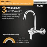 Pavo Single Lever Wall-mount Kitchen Sink Mixer Tap with Swivel Spout