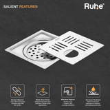 Ruby Square Flat Cut Floor Drain