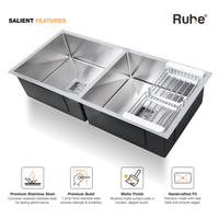 Handmade Double Bowl Kitchen Sink (45 x 20 x 10 Inches) (Features)