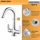 Demure Deck Mount Wash Basin Mixer Tap with Swivel Spout
