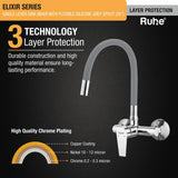 Elixir Single Lever Wall-mount Kitchen Sink Mixer Tap with Coloured Silicone Spout