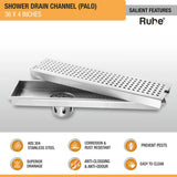 Palo Shower Drain Channel (4 Inches)