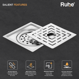 Sapphire Square Flat Cut Floor Drain