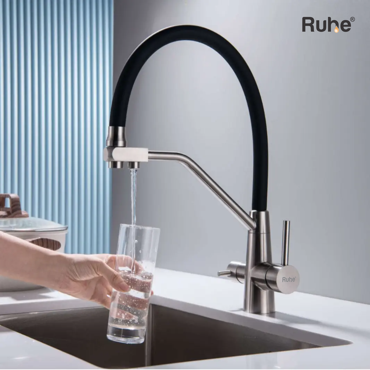 Wind Table Mount Sink Mixer Faucet with RO Water Supply- by Ruhe