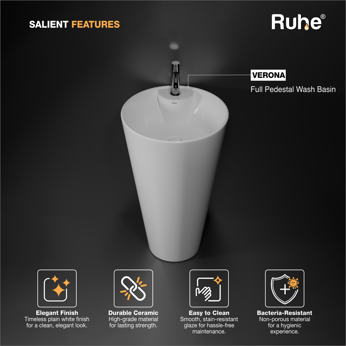 Verona Full Pedestal Wash Basin