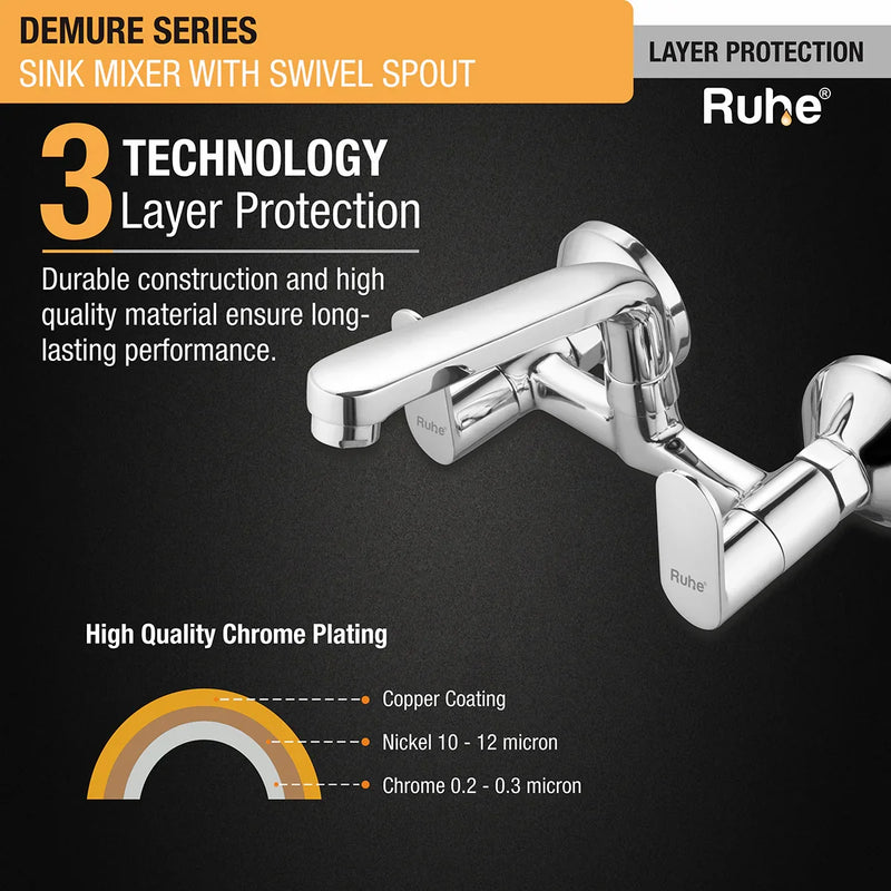 Demure Sink Mixer Brass Faucet with Small (7 inches) Swivel Spout - by Ruhe
