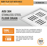 Ruby Flat Cut Floor Drain