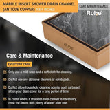 Marble-Insert Shower Drain Channel (4 x 4 Inches)