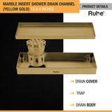 Marble-Insert Shower Drain Channel (4 Inches)