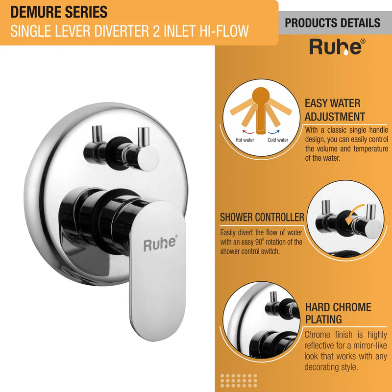 Demure Single Lever 2-inlet High-Flow Diverter (Complete Set) - by Ruhe