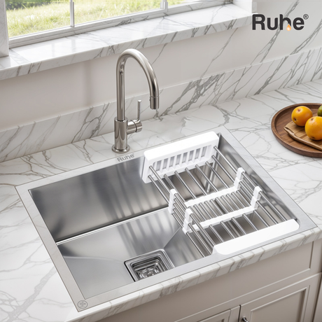 Handmade Single Bowl 304-Grade  Kitchen Sink (24 x 18 x 10 Inches) - by Ruhe