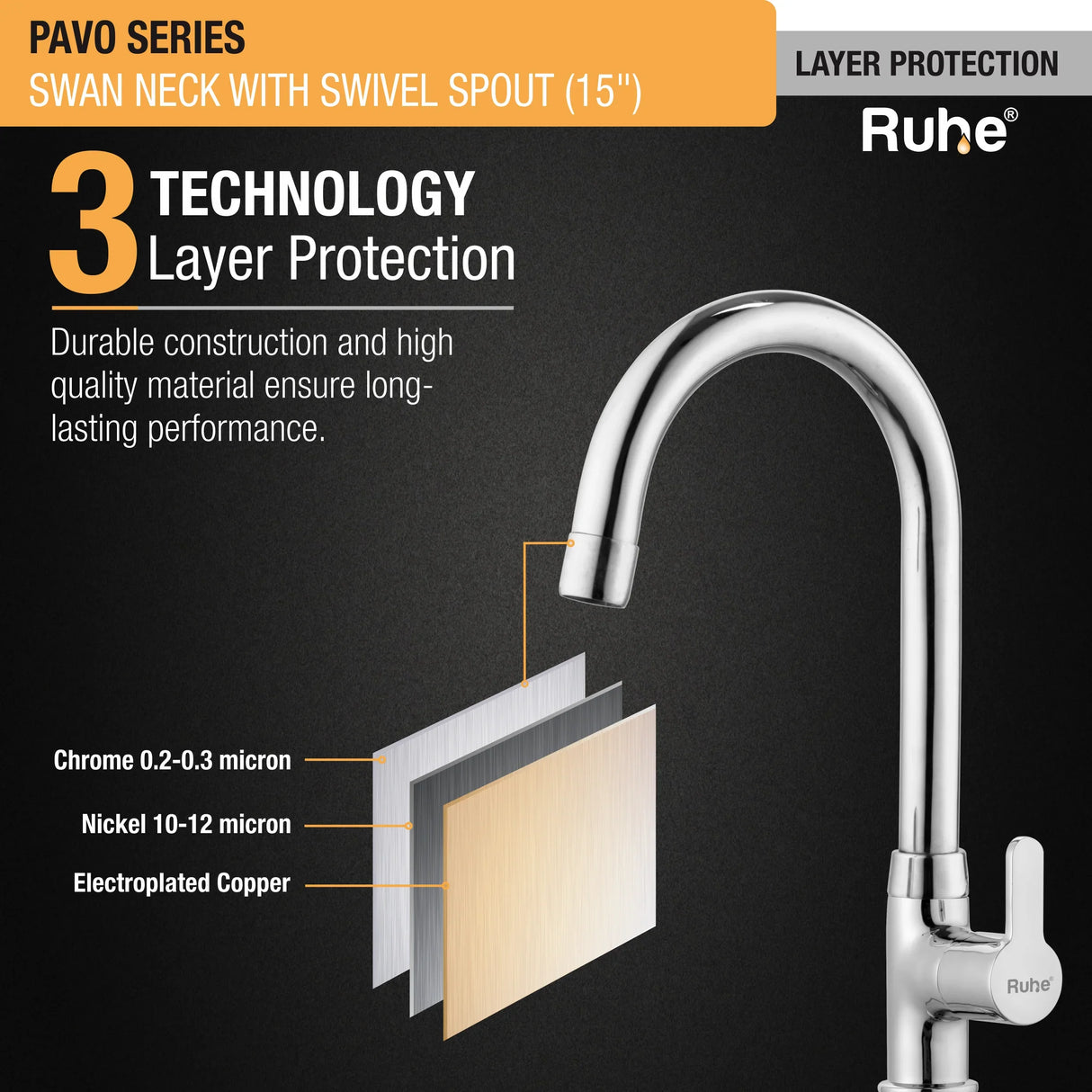 Pavo Deck Mount Kitchen Sink Tap with Small Swivel Spout