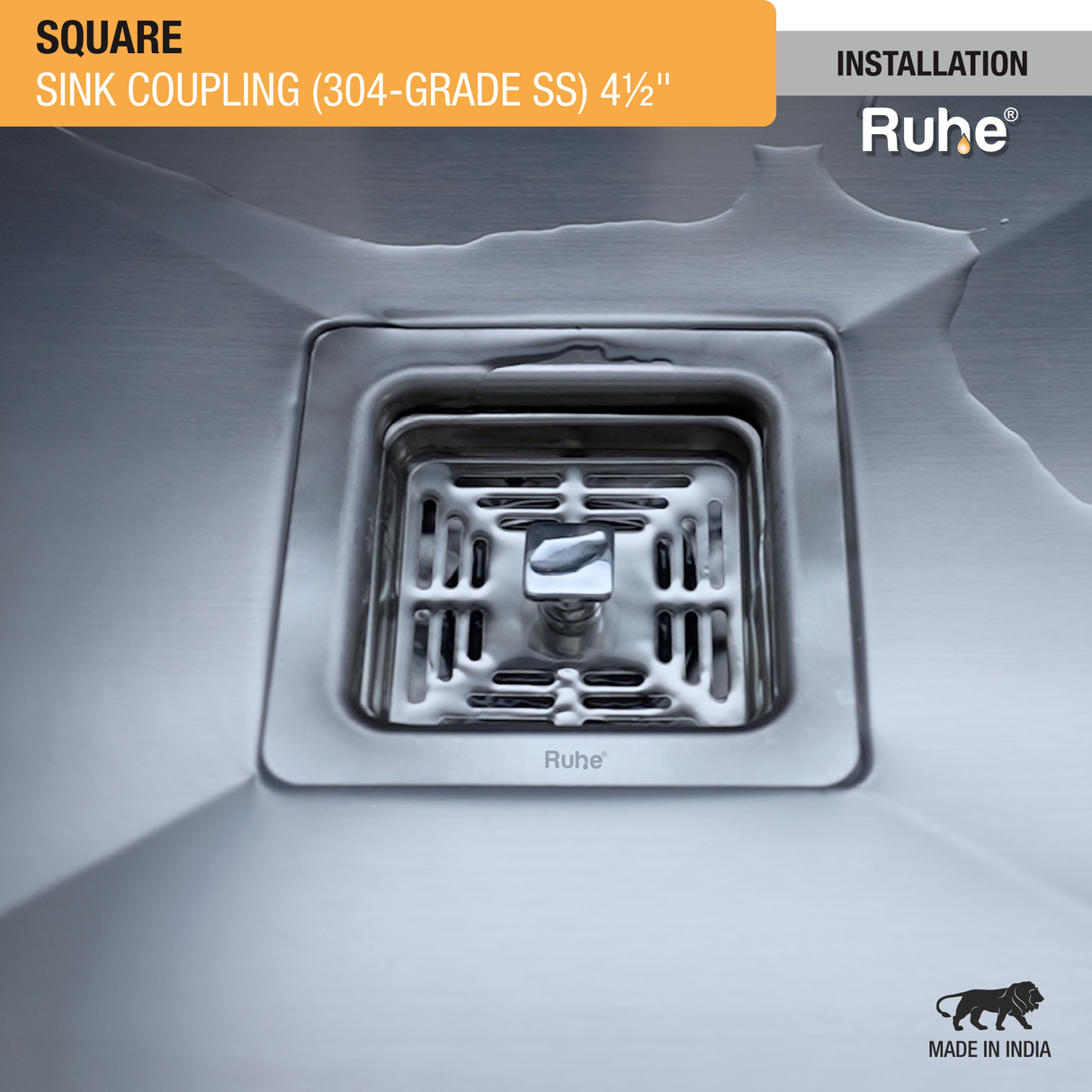 Square Sink Coupling (4 1/2 Inches)