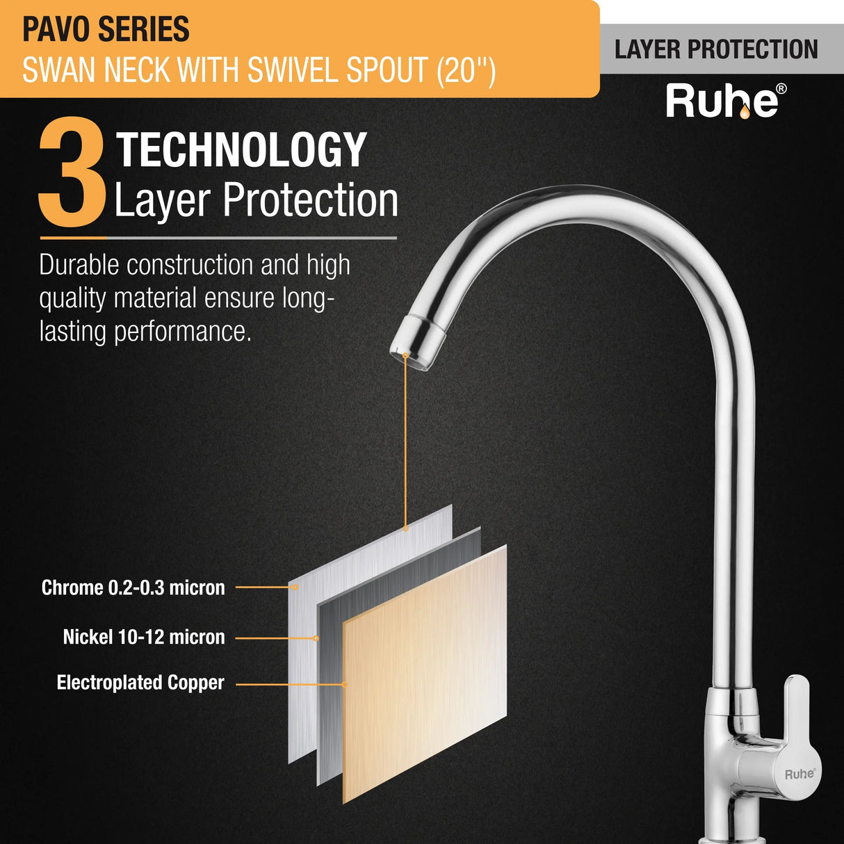 Pavo Deck Mount Kitchen Sink Tap with Small Swivel Spout