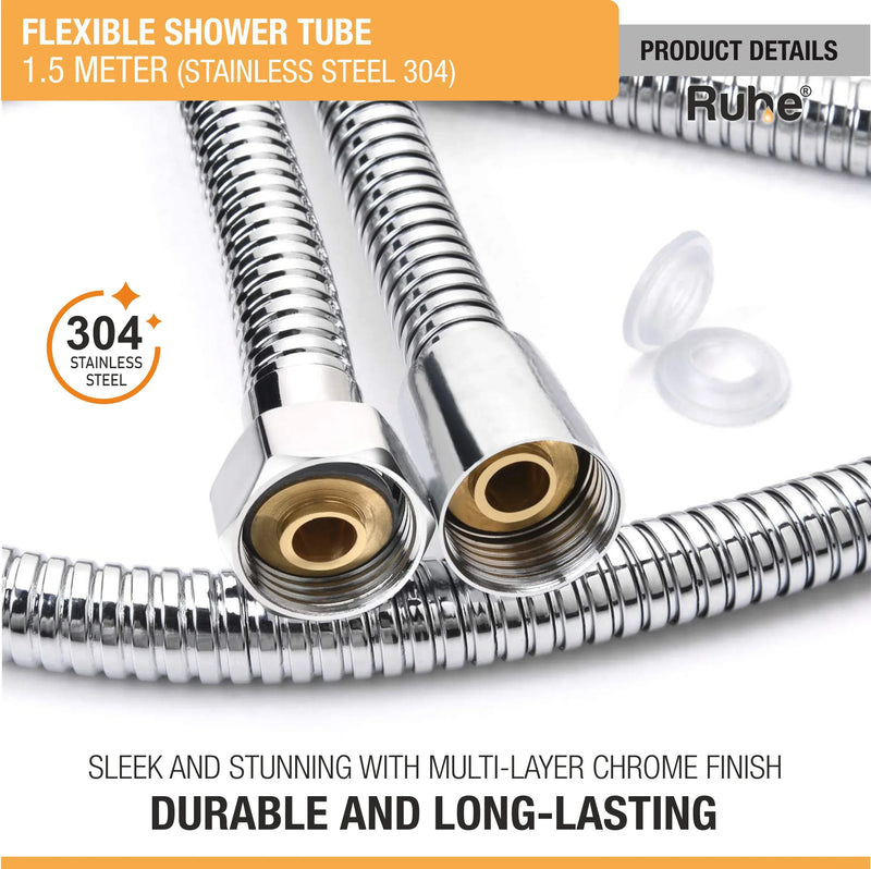 Shower Tube 304-Grade SS (1.5m) - by Ruhe