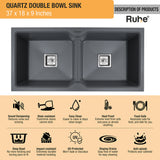 Quartz Double Bowl Kitchen Sink Description