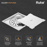 Diamond Square Flat Cut Floor Drain