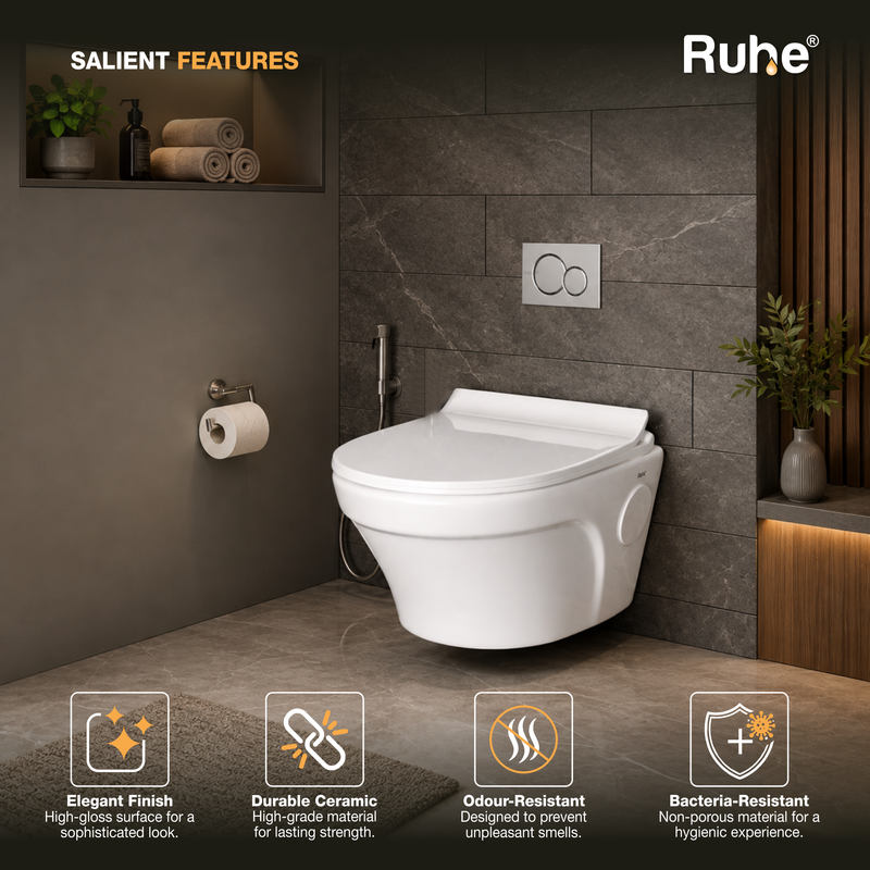 Rossa Wall-Hung Western Commode