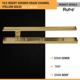 Tile-Insert Shower Drain Channel (3 Inches)