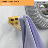 Ember Gold Robe Hook (Space Aluminium) installation