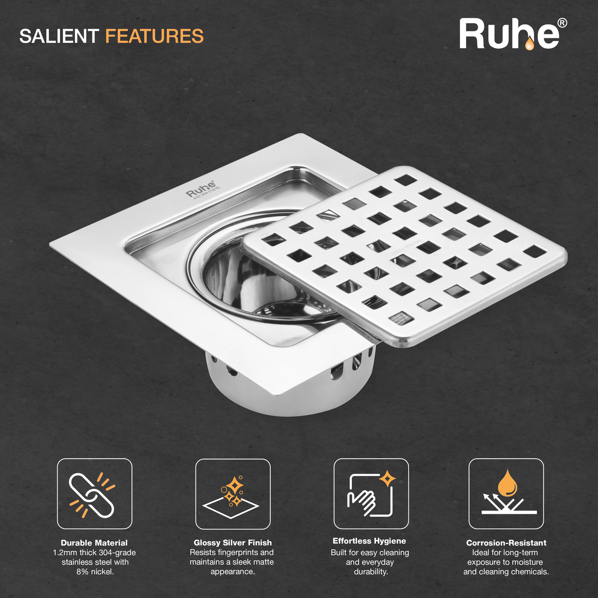 Fire Flat Cut Floor Drain with Cockroach Trap