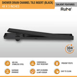 Tile-Insert Shower Drain Channel (3 Inches)