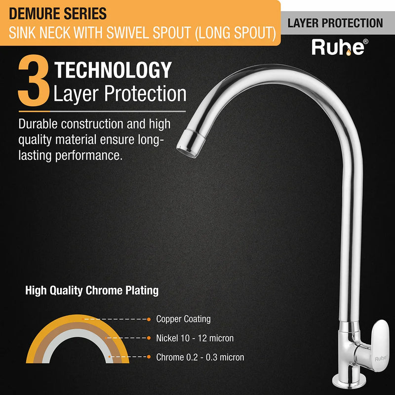 Demure Deck Mount Wash Basin Tap with Swivel Spout