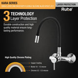 Kara Single Lever Wall-mount Kitchen Sink Mixer Tap with Coloured Silicone Spout