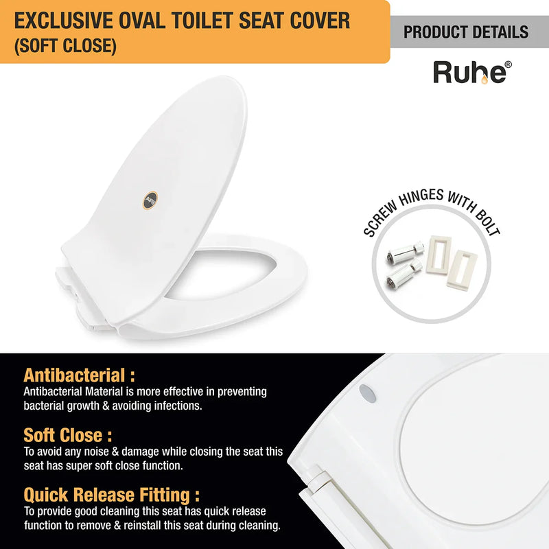 Oval Toilet Seat Cover (Soft Close)