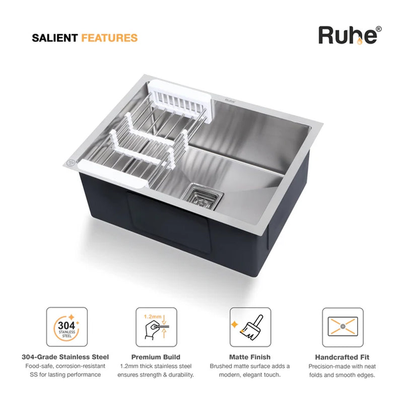 Handmade Single Bowl Kitchen Sink (24 x 18 x 10 Inches)