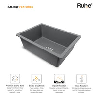 Quartz Single Bowl Kitchen Sink (24 x 18 x 9 Inches)