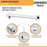 Square 202-Grade Shower Arm