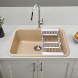 Sand Choco Quartz Single Bowl Kitchen Sink  (24 x 18 x 9 inches) - by Ruhe