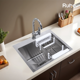 Handmade Single Bowl 304-Grade Kitchen Sink with  Tap Hole (18 x 16 x 10 Inches) - by Ruhe