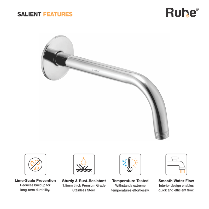 Round Full Bend Shower Arm