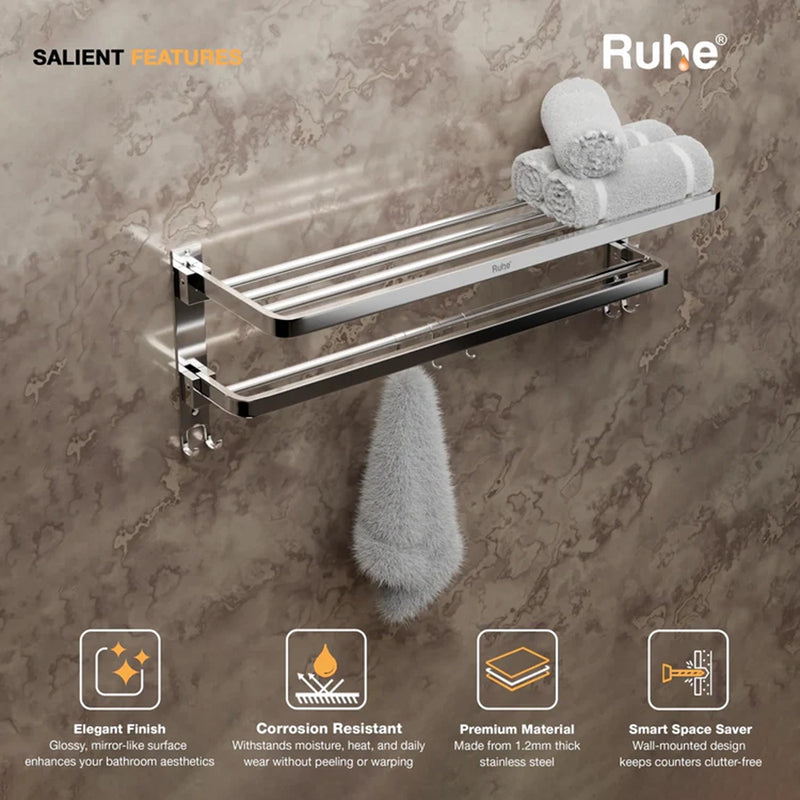 Dual Foldable Towel Rack (24 Inches)