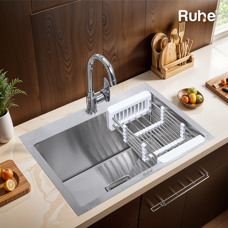 Handmade Single Bowl 304-Grade Kitchen Sink  with Tap Hole (20 x 17 x 10 Inches) - by Ruhe