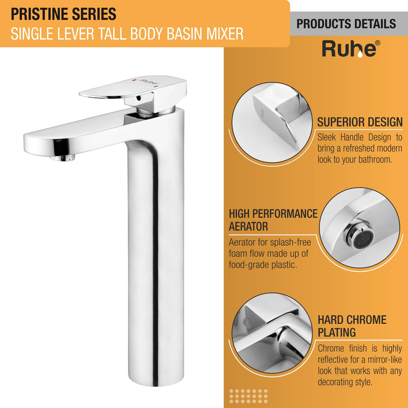 Pristine Single Lever Deck-mount Tall Body Wash Basin Mixer Tap